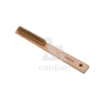 Новейшая латунная проволочная щетка с деревянной ручкой, щеткой для чистки щеткой из нержавеющей стали (SJIE3076)
